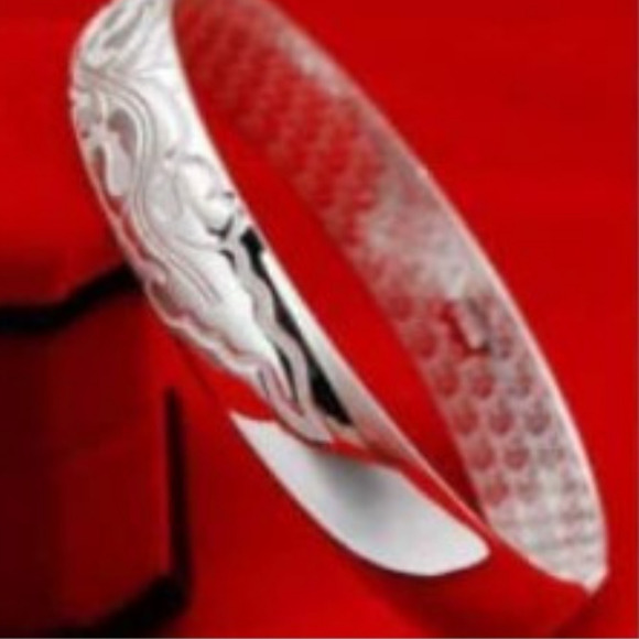 Sterling Silver Bangle Bracelet 925 Sterling Silver Bracelet Bangle Adjustable - Picture 8 of 9